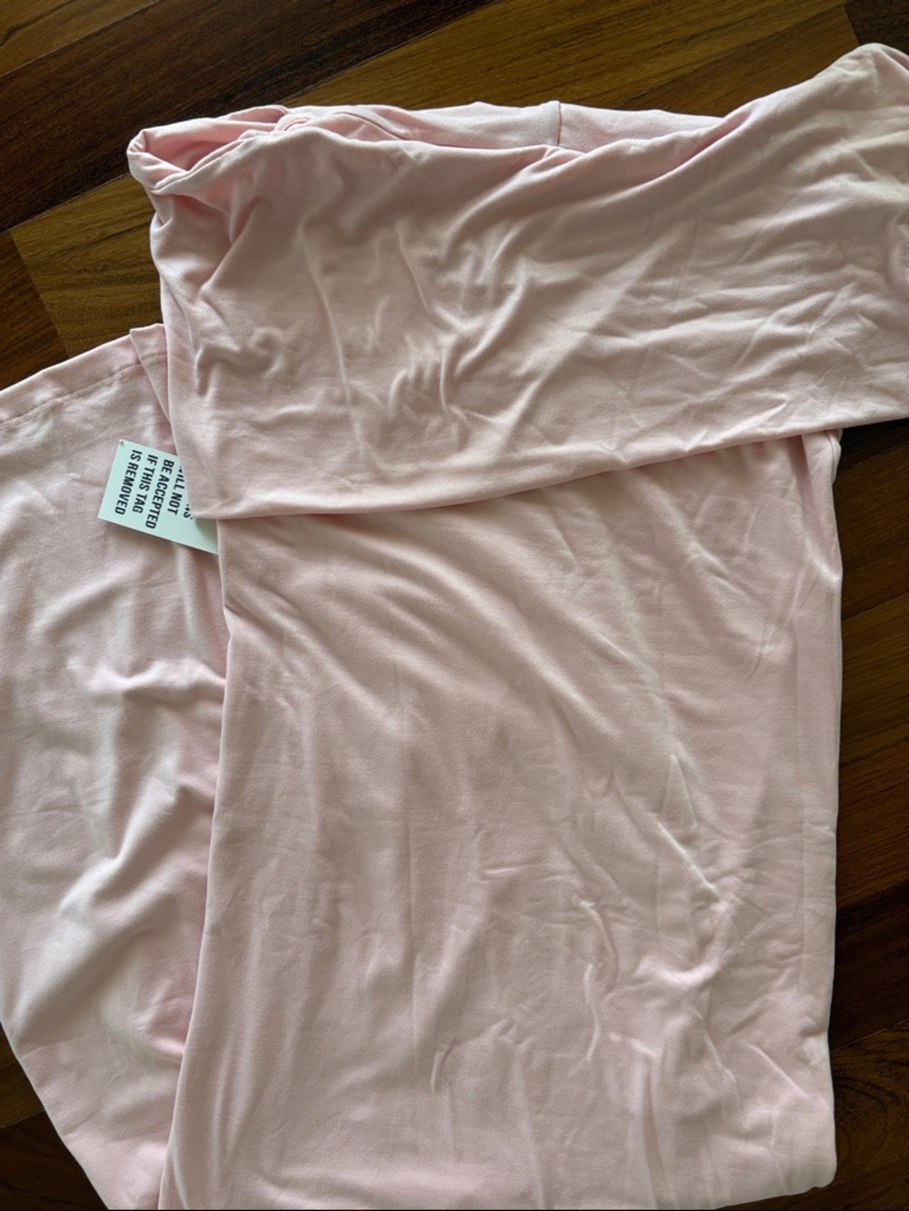 Bumpsuit One-Shoulder Maternity Midi Dress in Blush Pink|  NWT/Never Worn - Picture 5 of 6